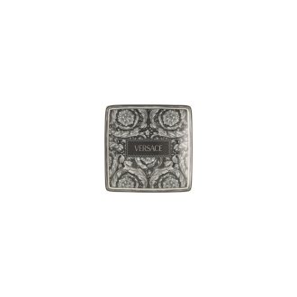 Piattino/Coppetta quadrato Versace 12 cm decoro Barocco Haze bianco e nero