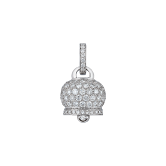 Ciondolo Chantecler Campanella medio in oro bianco 18 Kt e pavé di diamanti