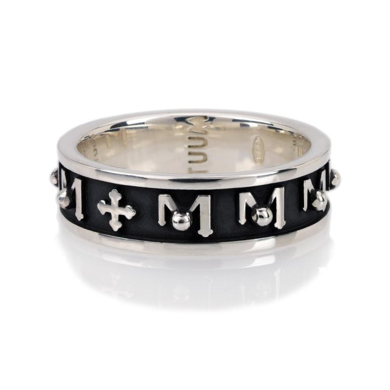 Anello Rosario Decem TUUM in Argento Brunito misura 18 ref DEC00090A00