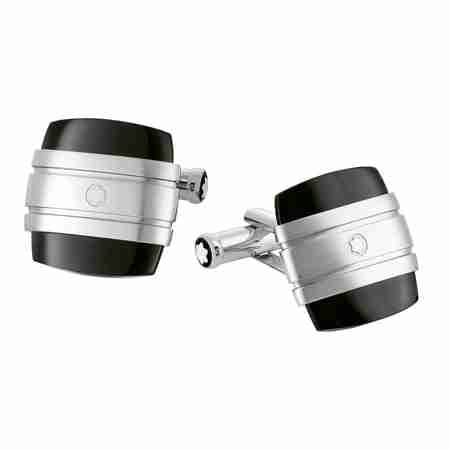 Gemelli Montblanc Rettangolari in acciaio e onice ref 106624