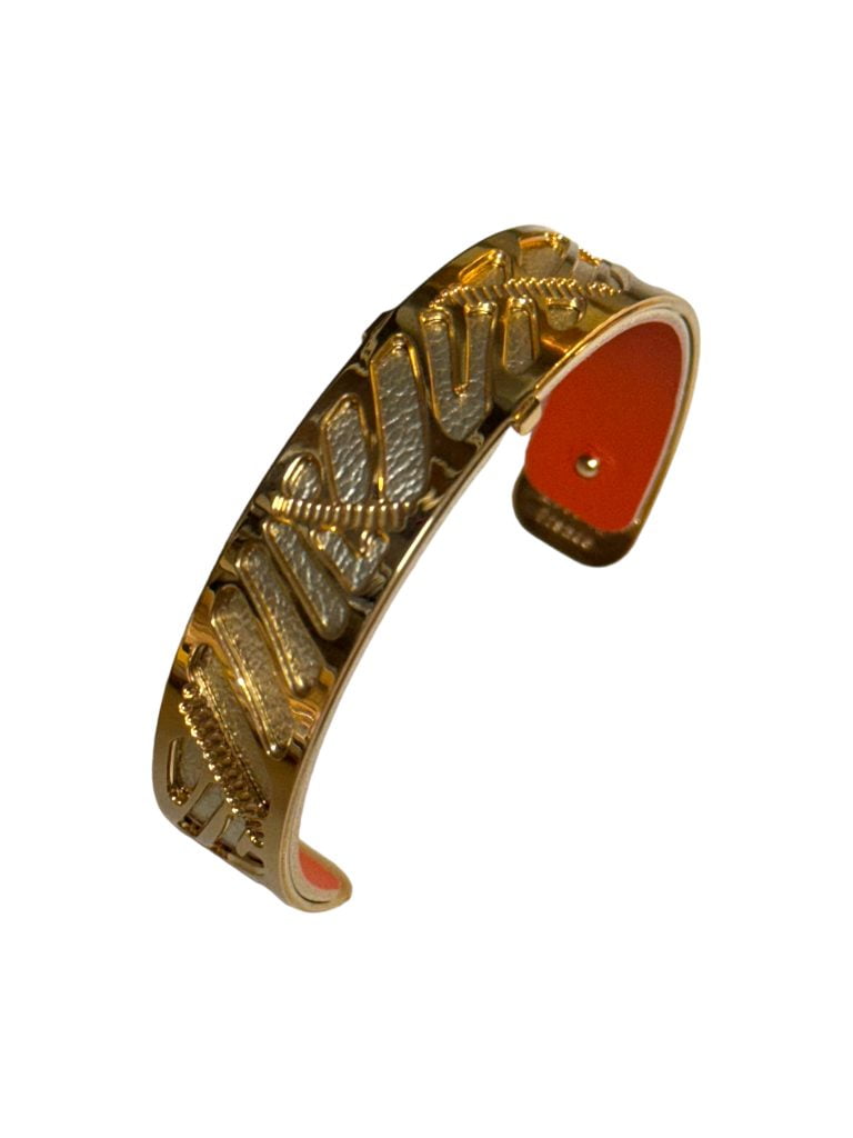 Bracciale Les Georgettes Les Essentielles 14 mm Reversibile Argento Metalizzato/Arancio