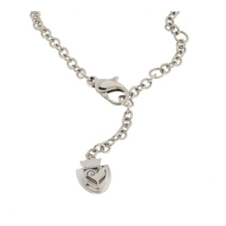Collana Chantecler con logo in oro bianco 18 KT