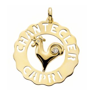 Ciondolo Chantecler gallo grande in oro 18 KT e diamanti