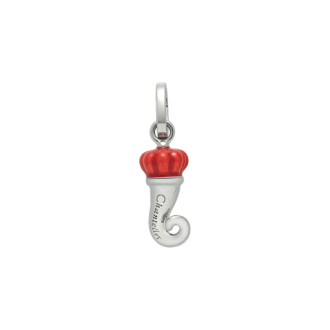 Ciondolo Chantecler Et Voilà Corno piccolo in argento e smalto rosso