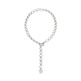 Catena Chantecler 45 cm con campanella in argento lucido