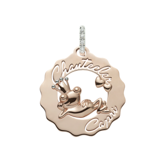 Ciondolo Chantecler Logo Principe Ranocchio innamorato piccolo in oro rosa 9 KT e diamanti