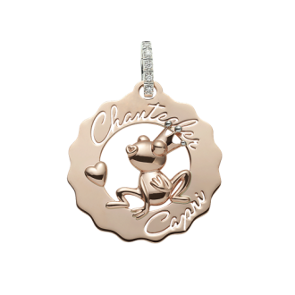 Ciondolo Chantecler Logo Principessa Ranocchia innamorata piccolo in oro rosa 9 KT e diamanti