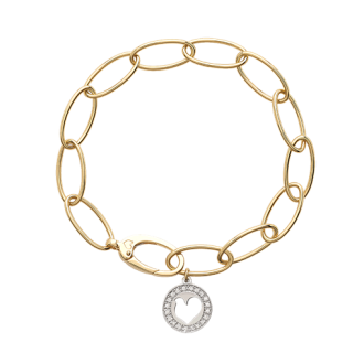 Bracciale Chantecler maglie ovali in oro giallo 18 KT con un elementi in diamanti