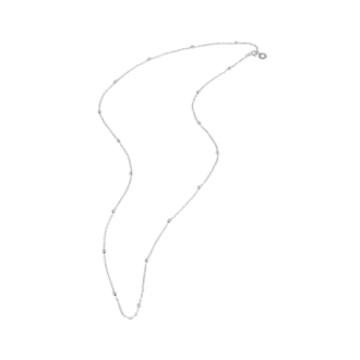 Catena Chantecler con sferette 80 cm in oro bianco 9 KT