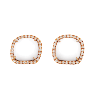 Orecchini Chantecler a lobo Enchanté in oro rosa 18 Kt, diamanti e kogolong