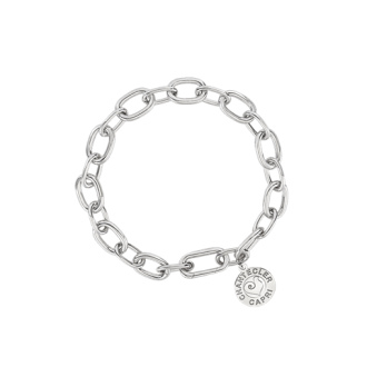 Bracciale Chantecler 18 cm maglie ovali in argento con logo