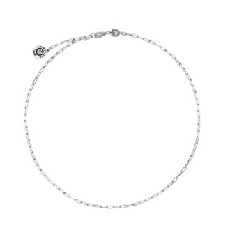 Catena corta 39-42 cm maglia rettangolare in argento con logo Chantecler