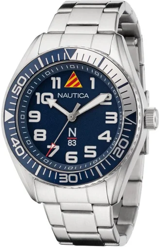 Orologio Nautica N83Finn World Diver 44 mm Blue Silver