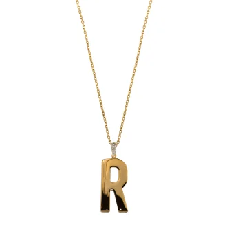 COLLANA Rue des Mille LUNGA SEMPLICE LETTERA ELETTROFORMATA - GO BIG