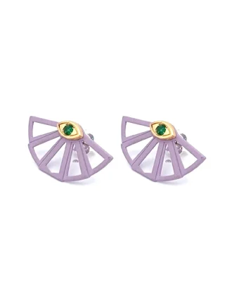 Orecchini Valentina Ferragni x Netali Nissim Ginevra Lilac in argento, smalto e zirconi