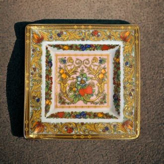 Coppa Versace Le Jardin de Versace in porcellana con rifiniture oro