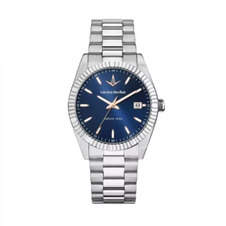 Orologio Lucien Rochat Cassa Silver in Acciaio data e tempo quadrante blu