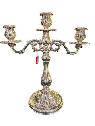 Candelabro in argento fatto a mano Stancampiano stile barocco