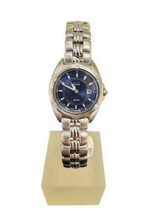 Orologio Seiko Vintage SQ 50 Quarzo in Acciaio e Quadrante Blu