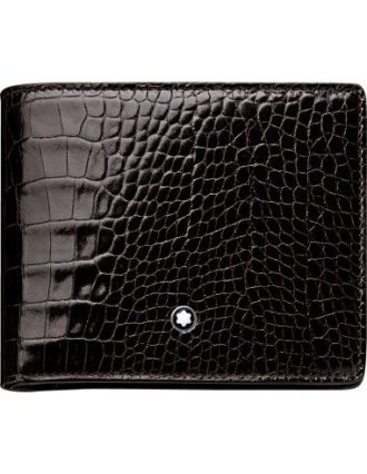 Portafogli Montblanc modello Mocha 6 scomparti in pelle nero