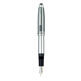 Penna Montblanc Meisterstück Solitaire Silver Fibre Guilloche Special Edition - Stilografica M